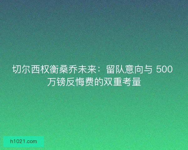 切尔西权衡桑乔未来：留队意向与 500 万镑反悔费的双重考量